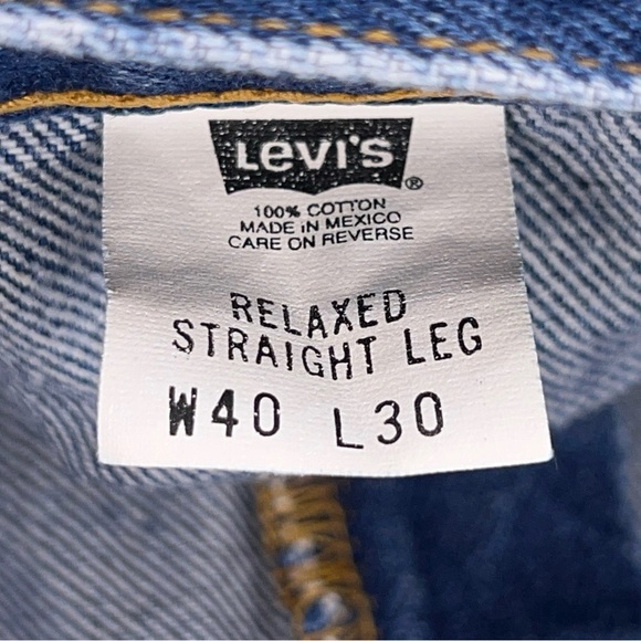 Vintage 40x30 Levis Jeans Straight Leg Relaxed Fit Classic Blue Denim Western - Picture 9 of 12